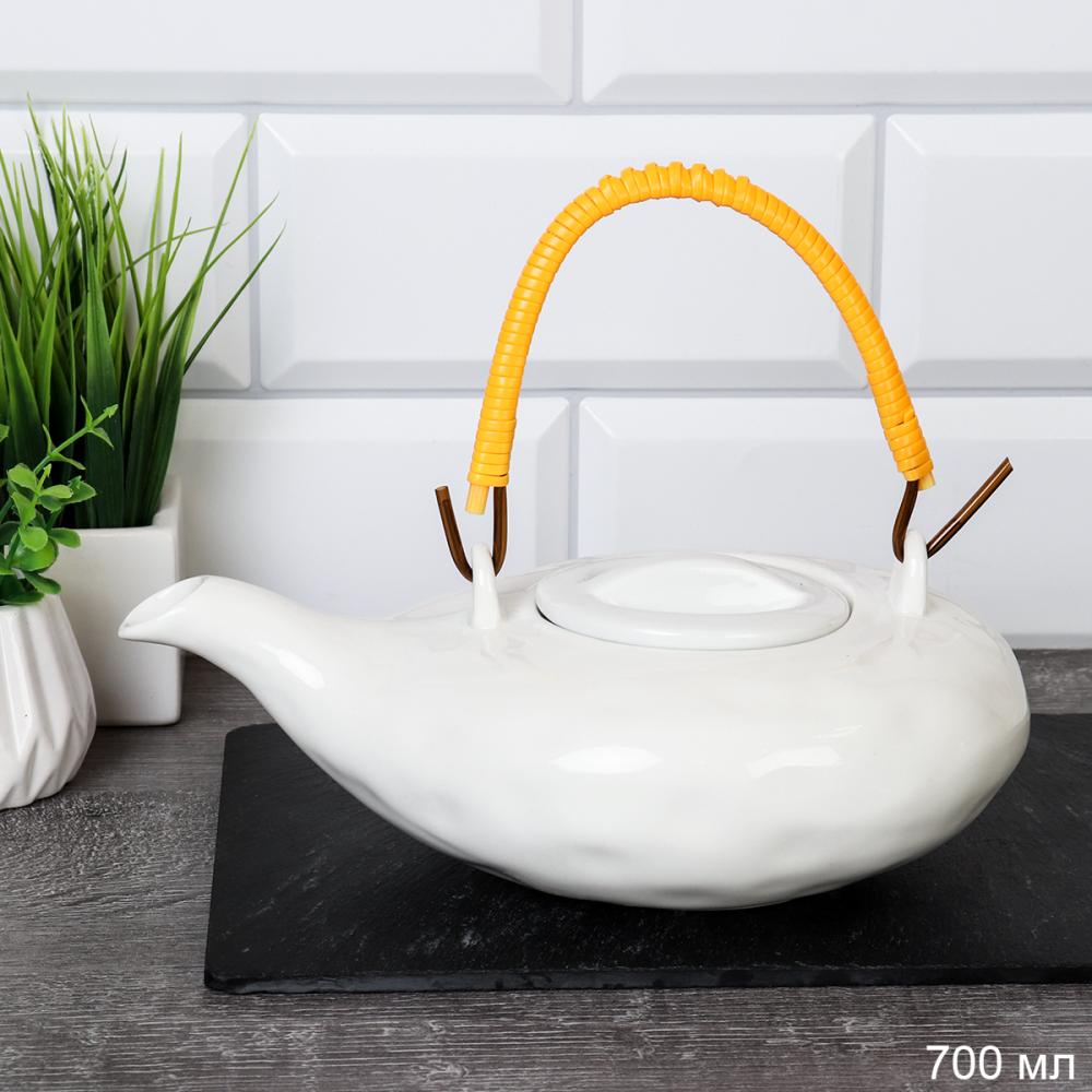 Чайник заварочный 700 мл с плетеной ручкой / FU-1015 /уп 18/