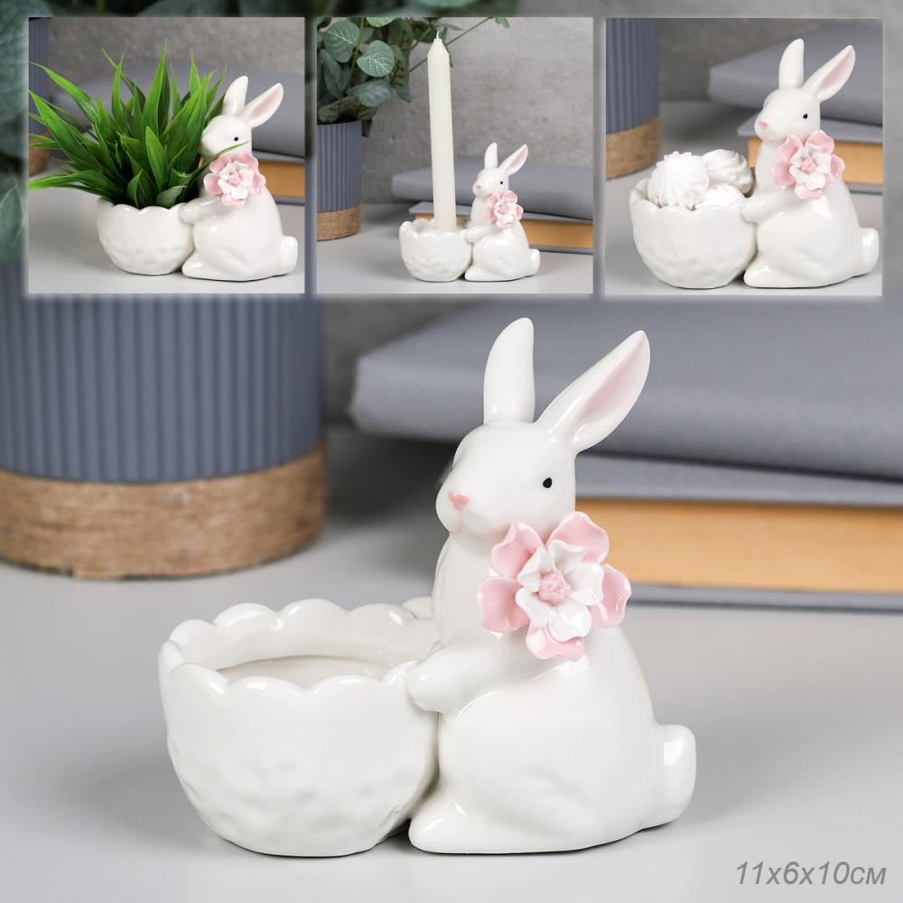 Фигурка Кролик 10 см / YZ1108 /уп 48/фарфор