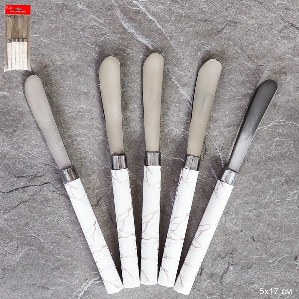 Нож для масла 5 штук 5х17 см / TV-1253 /уп 360/ белый