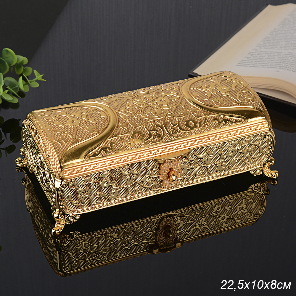 Шкатулка 22,5х10х8 золото / 853G /уп 6/