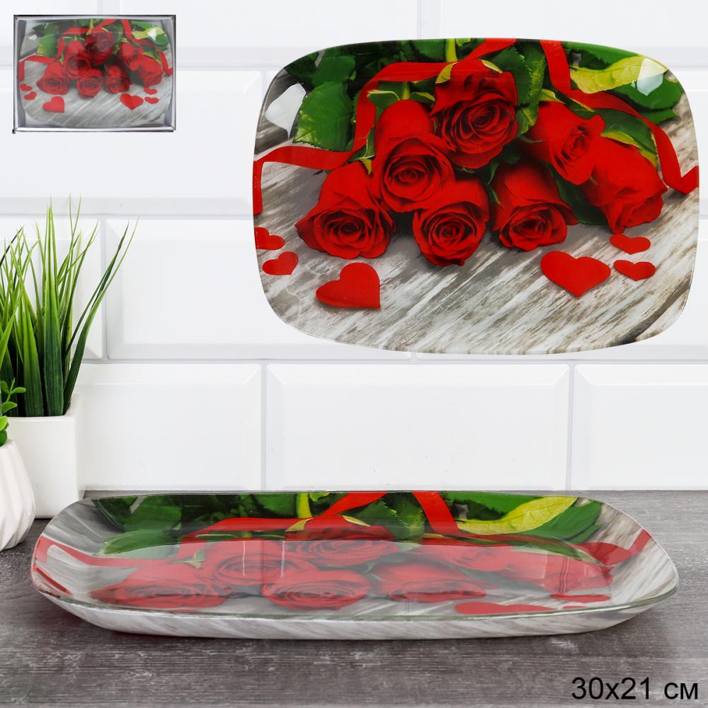 Блюдо сервировочное для подачи глубокое / S445012C -Y044 /уп 12/ Букет роз