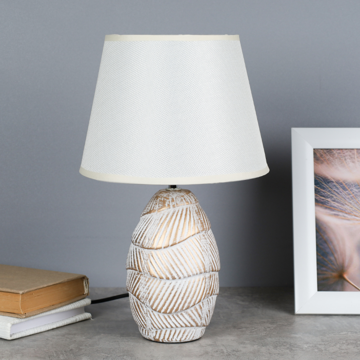 Светильник настольный 36 см бежевый + бежевый абажур / 311909 / 656210