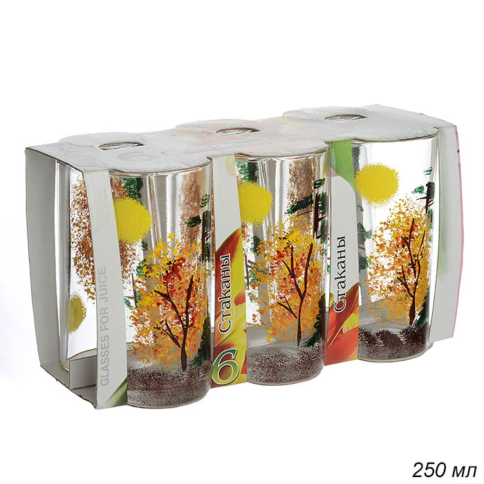 Стакан 250 мл Осенний лес / 1256 /уп 6/ ШТУЧНО