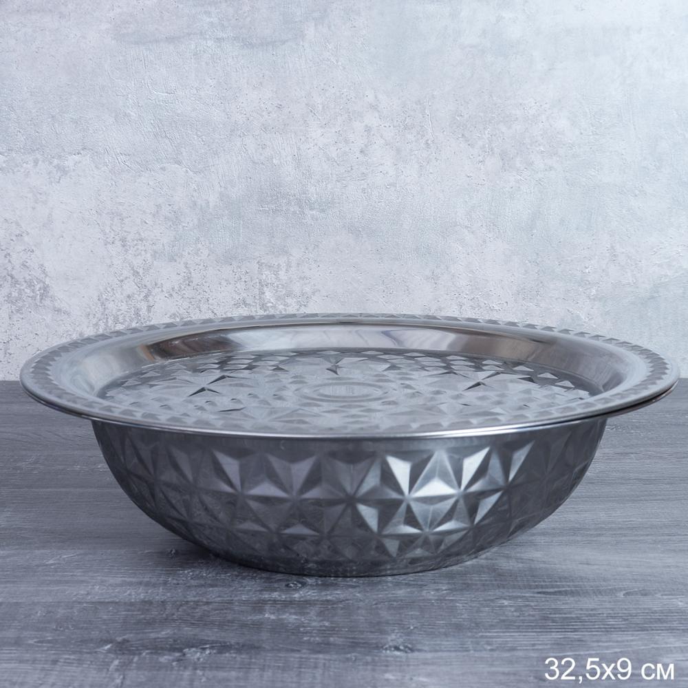 Чаша-салатник 3 л и крышка-поднос 32 см металл  h-9 см / CHP-662 /уп 50/ 0,299