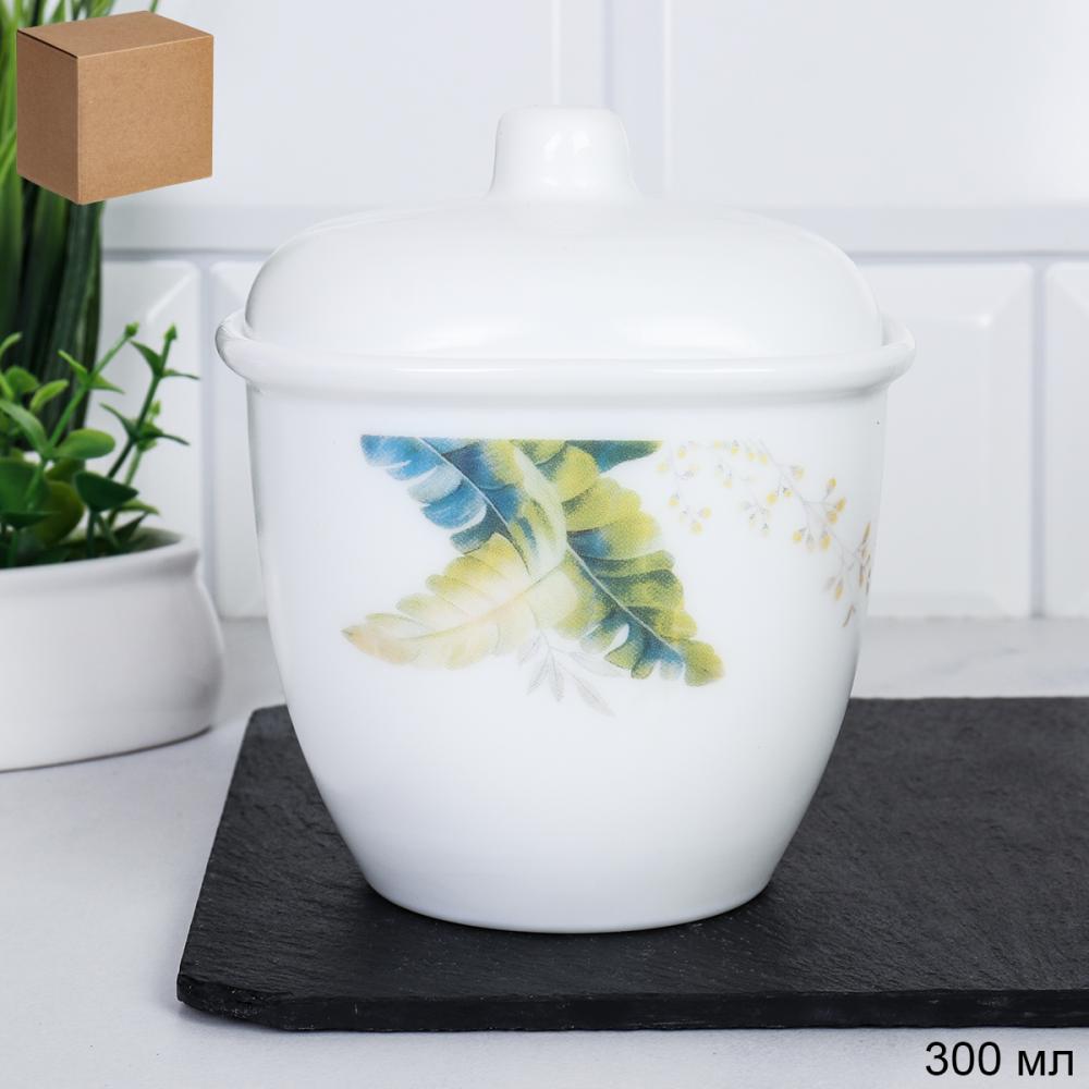 Сахарница 300 мл квадратная / SQFTZ40 (7166) /уп 48/ Папоротник