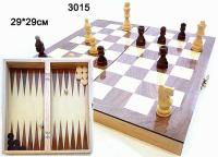 Игра настольная 3 в 1: нарды, шахматы, шашки / 3015 /уп 60/