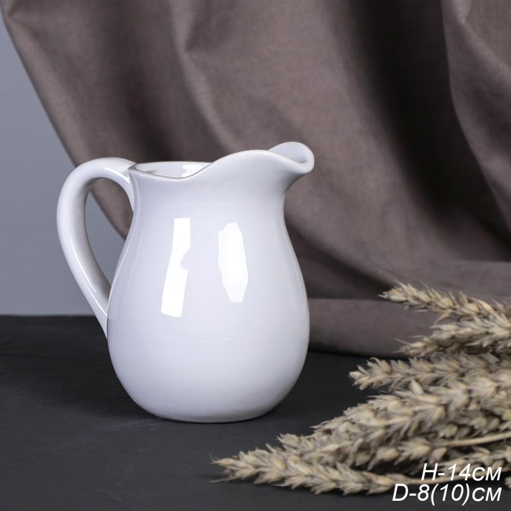 Ваза Кувшин 14 см / 18083W /уп 3/36/белое