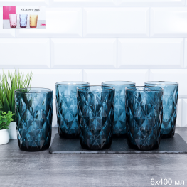 Стакан 400 мл высокий / KF-033-3 / синий/ ШТУЧНО