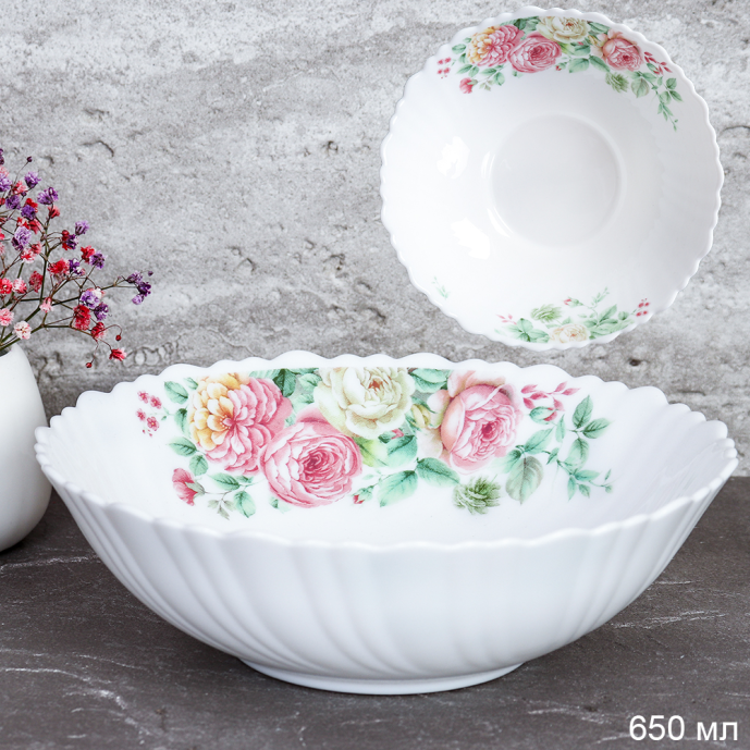 Тарелка глубокая суповая 650 мл 175 мм / TW-70 (7056) /уп 48/ Кустовая роза 708210