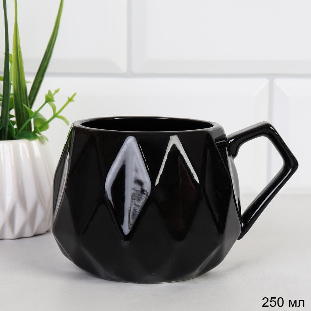 Кружка 250 мл Грани / SW-309 /уп 80/ черная