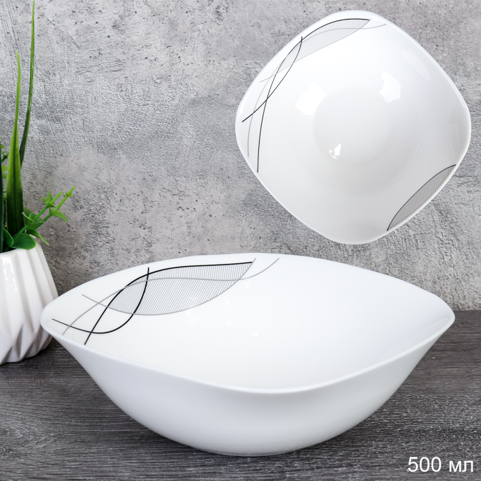 Тарелка суповая квадратная 500 мл 165 мм / LKSW65 (2029) /уп 6/60/ Абстракция Волны 735586