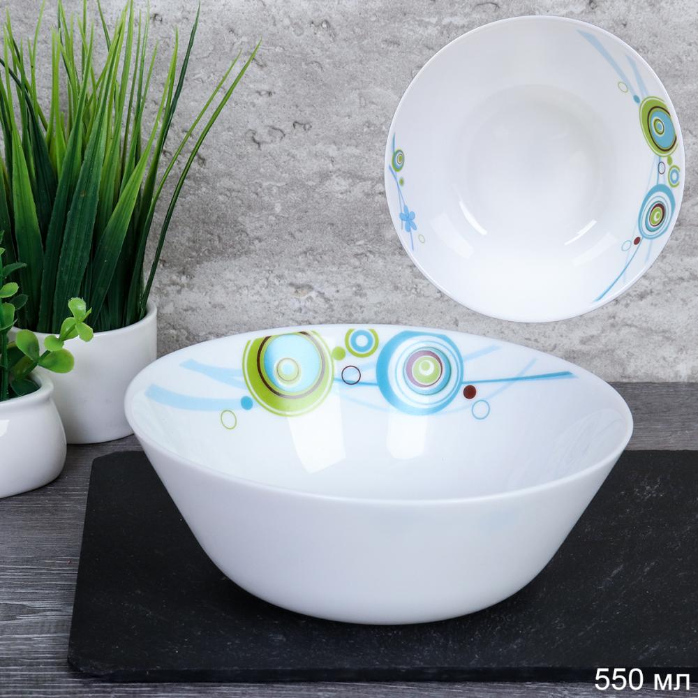 Салатник 550 мл / 76220 (6994)/ Абстракция бирюза