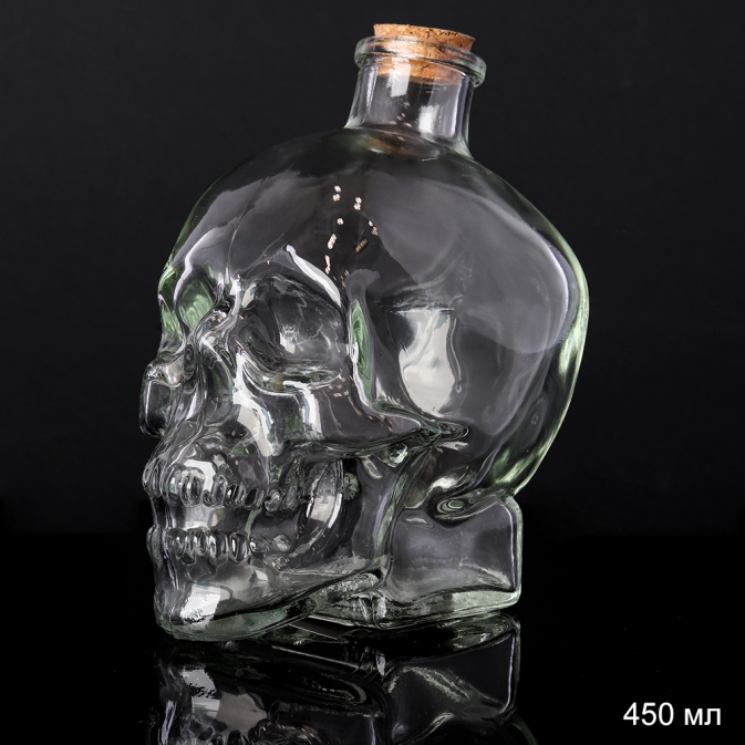 Графин-штоф Череп 450 мл / CH-400 /уп 30/ пробковая крышка