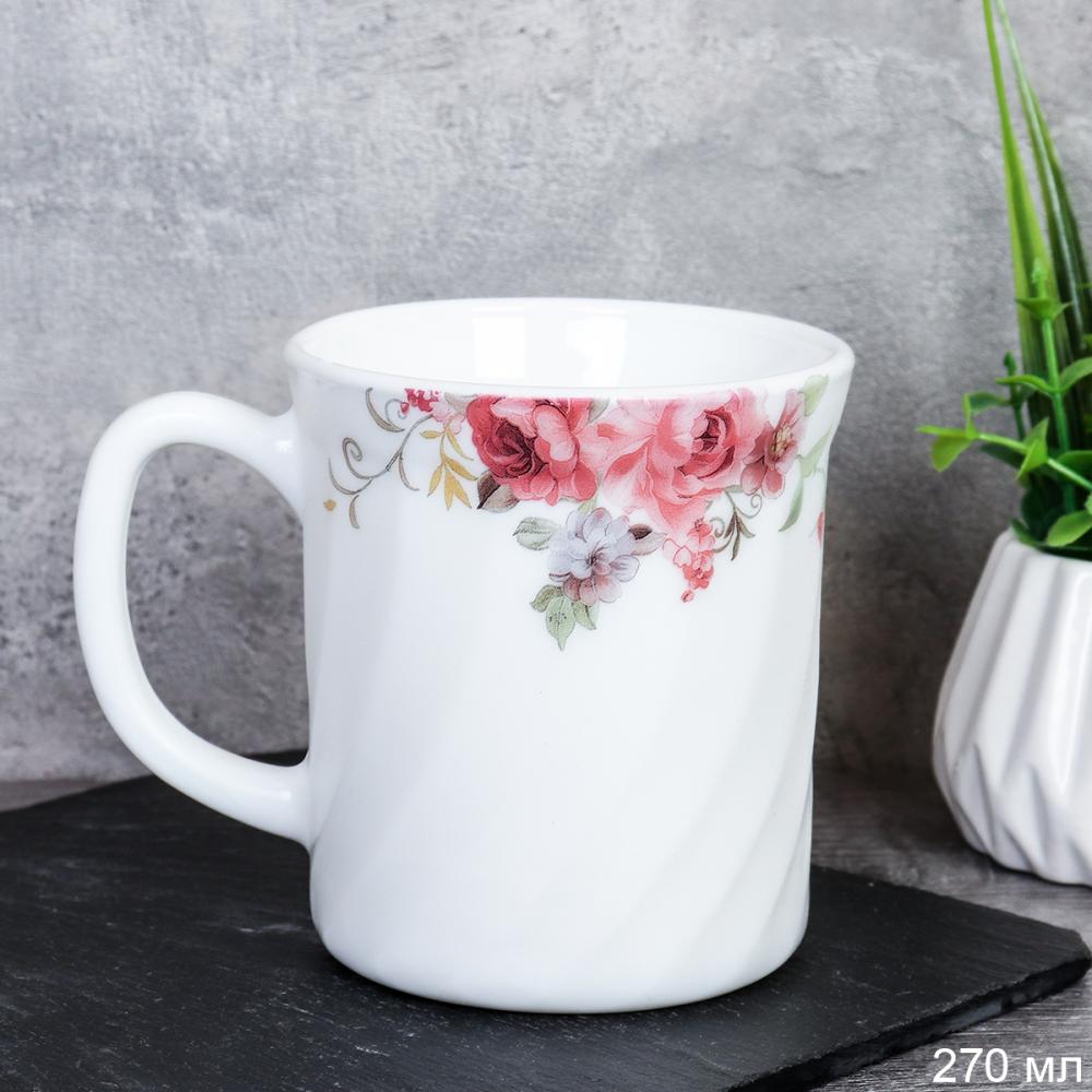 Кружка 270 мл рифленая / XWCB250 (2024) /уп 6/48/ Розовая композиция