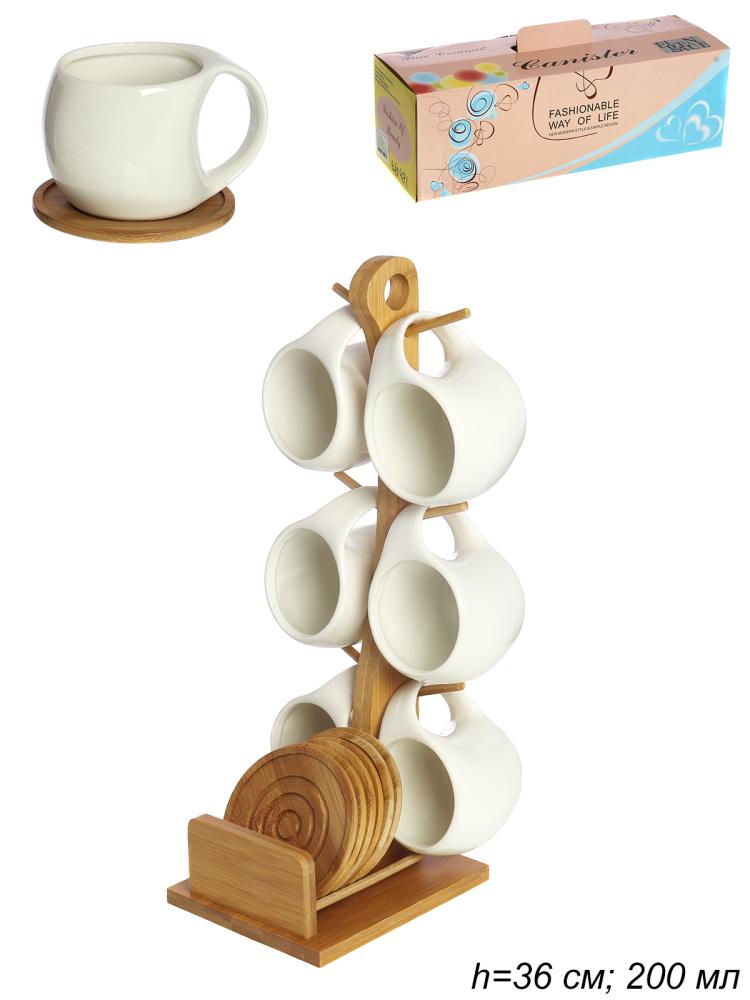 Чайный набор 12 предметов 200 мл / KT047 /уп 20/ на подставке