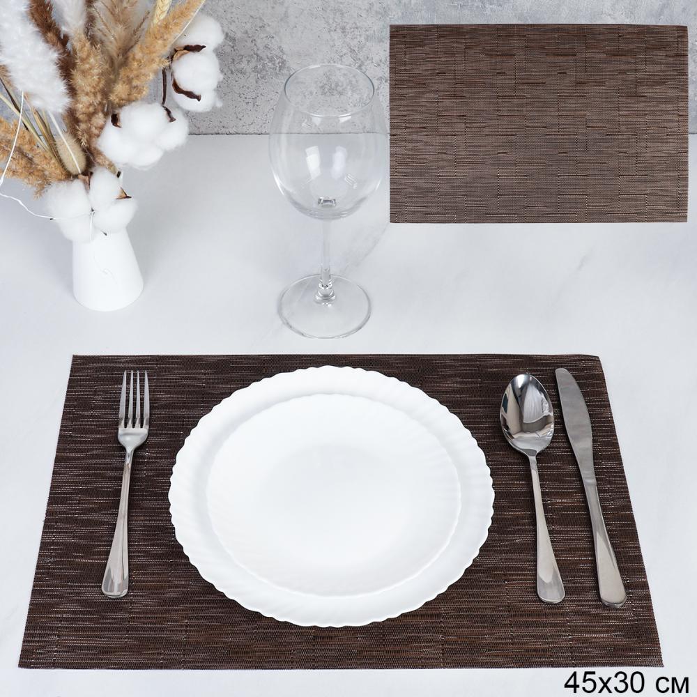Салфетка для сервировки стола ПОЛОСЫ 30х45 см ШТУЧНО / P5 /уп 10/300/коричневая