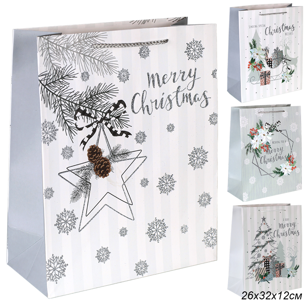 Пакет подарочный 26х32х12см / 5288L /уп 12/384/Новый год