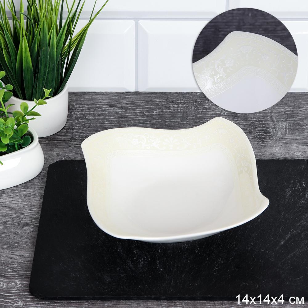 Салатник 14 см / KH-002 /уп 84/ кант рисунок