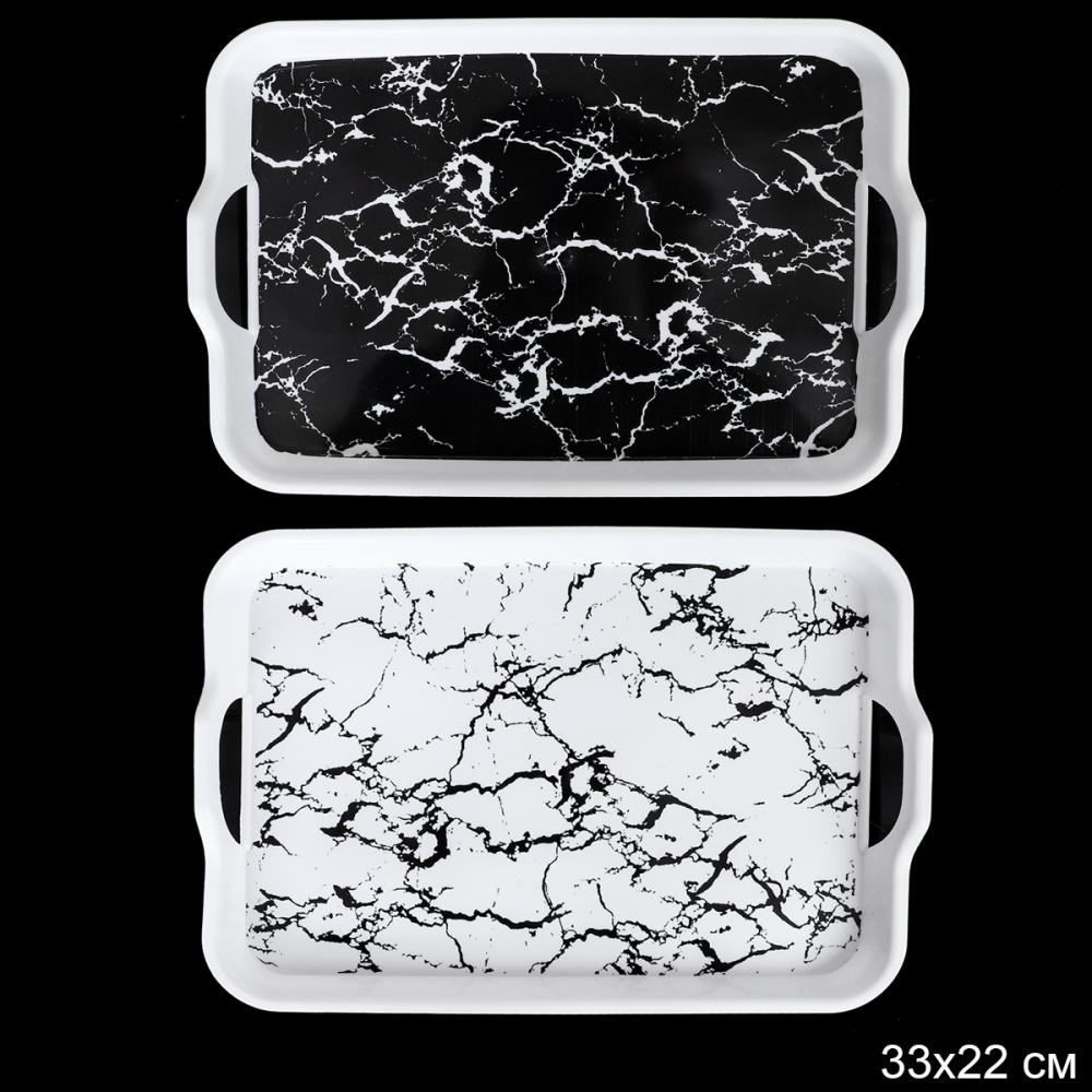 Поднос прямоугольный с ручками 33х22 см / 3222 /уп 100/