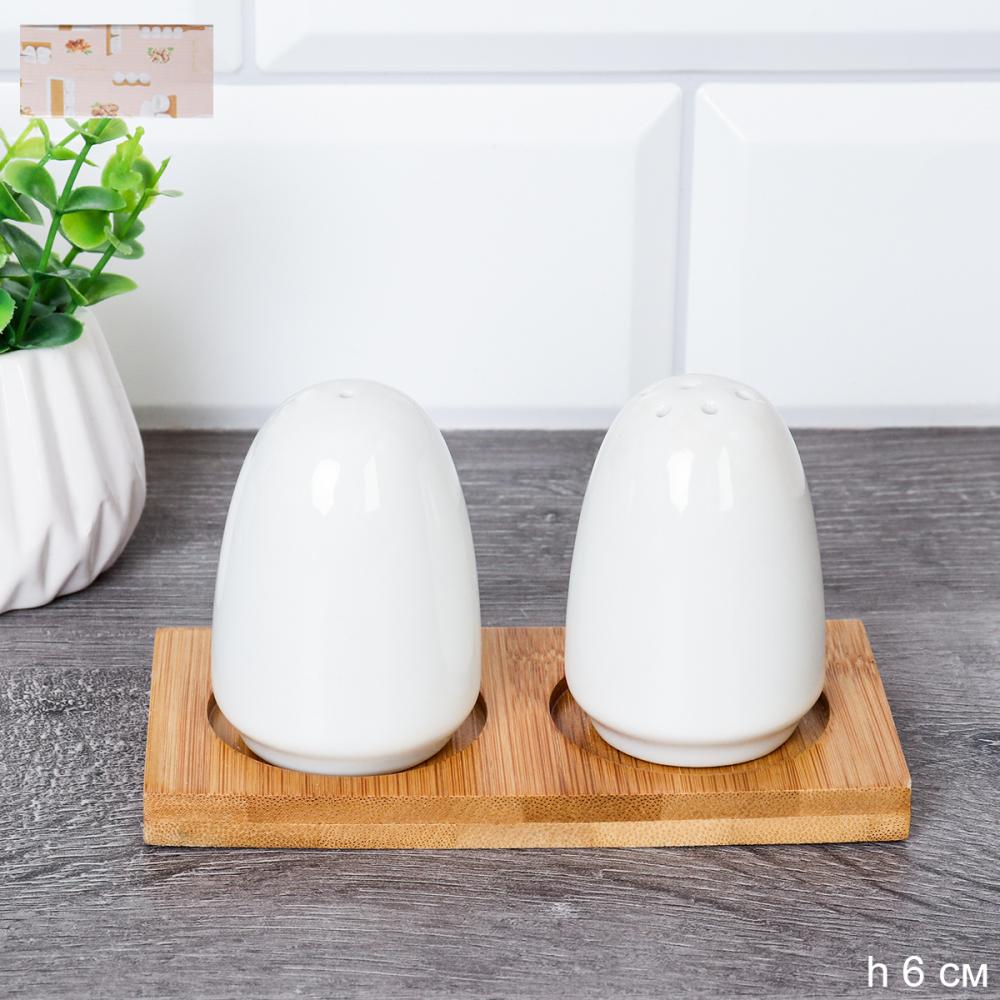 Набор для специй 2 предмета / NS239-2 /уп 80/ на деревянной подставке