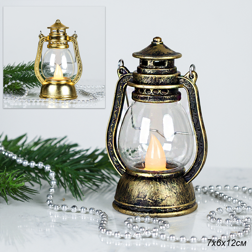 Фонарь светодиодный 12 см со свечой / FR-724 /уп 12/240/