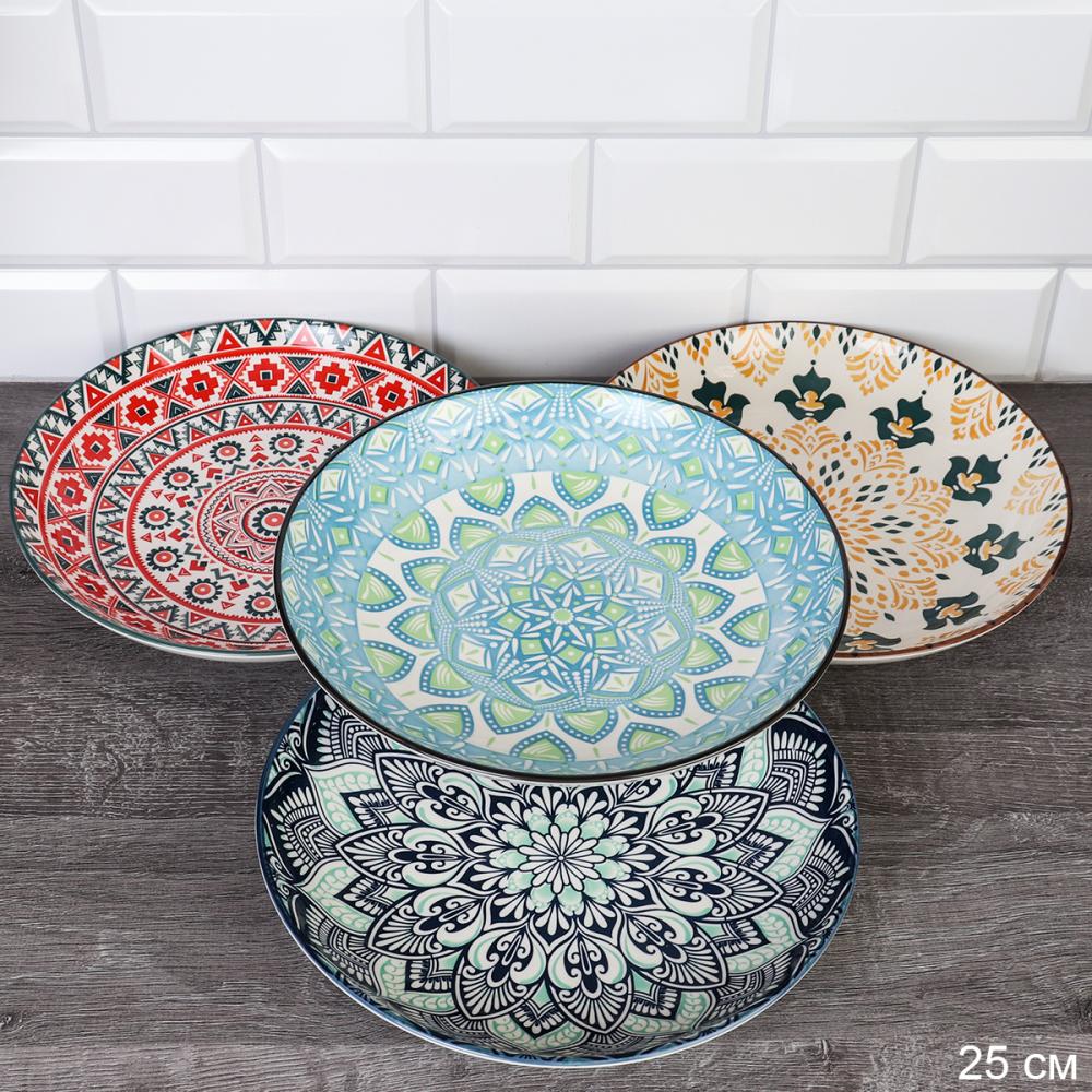 Блюдо круглое глубокое 25 см  / ZY019 /уп 36/