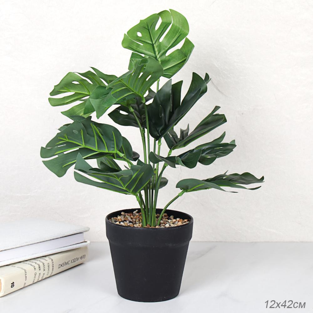 Цветочная композиция Монстера 42 см / ZH-008 /уп 48/