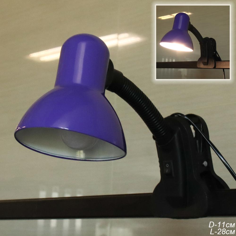 Светильник настольный на прищепке фиолетовый / 108BXIAO-6 / Ex27 /уп 70/