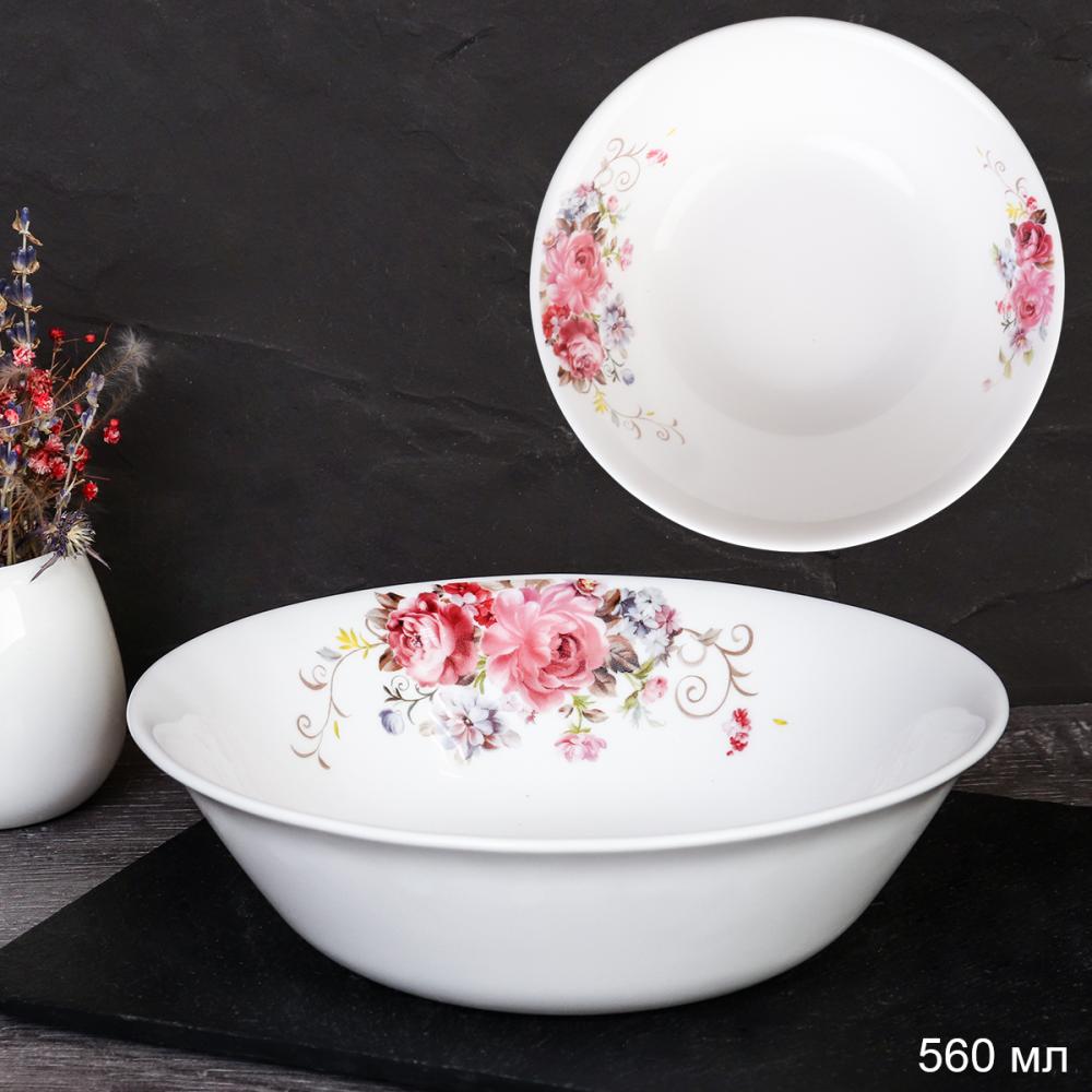 Салатник 560 мл 165 мм Глэйд тарелка глубокая / LPW65 (19010-1) /уп 48/ Розовая композиция