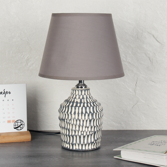 Светильник настольный 36 см / YM22024 /уп 24/ серый абажур серое основание 713803