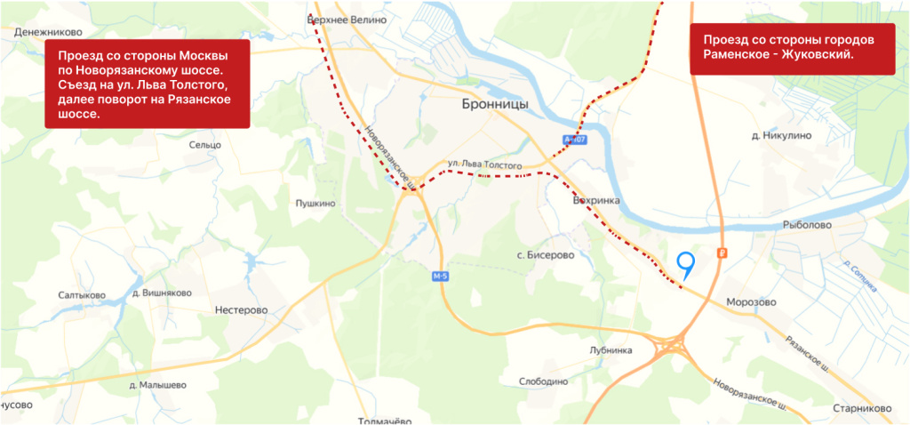 Схема проезда ко складу в Москве