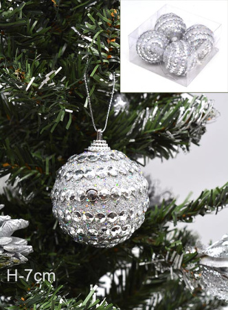 Набор новогодних шаров 3 шт. JX12-0633 /уп.144/