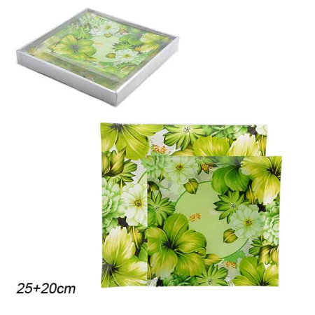 Тарелка квадратная 2 предмета 25 и 20 см АКЦИЯ / S311008/2 K032 /уп 18/