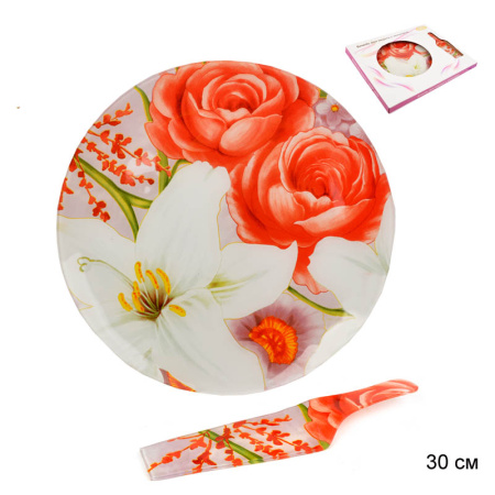 Блюдо для торта с лопаткой 30 см / 1057-Z549 /уп.12/