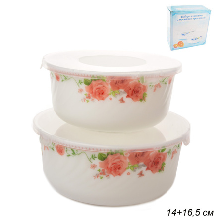 Салатник с крышкой 2 предмета / HDW2B-XN (6752) /уп 12/ К