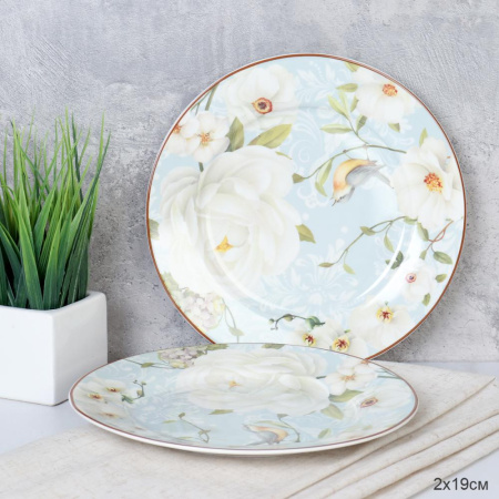 Тарелки 2 штуки 19х19х2 см Дикая роза / 420199 /уп/