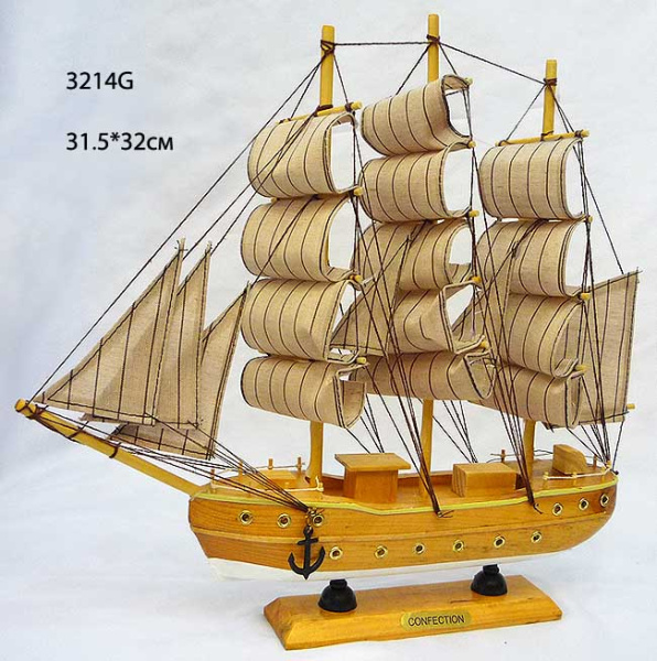 Макет парусного корабля 33х32 см / 3214G /уп 18/