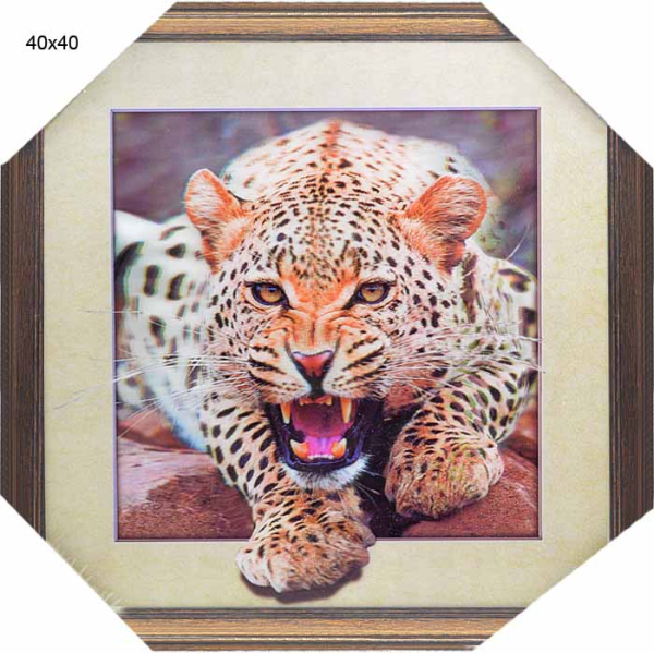 Картина 3D 40х40 Леопард / 001 /JR1407-1396/