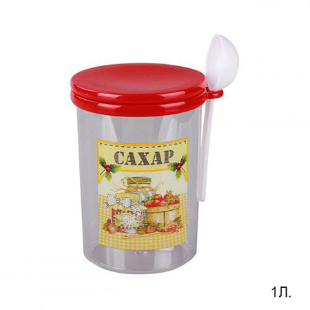 Банка для сыпучих продуктов 1 л Ассорти / М1718 /уп 12/ сахар