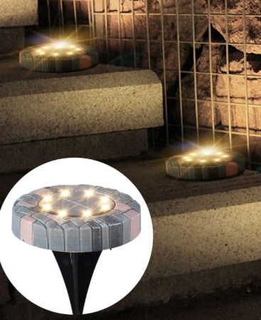 Светильник садовый на солнечной батарее 12х14 см / PM-538 /уп 120