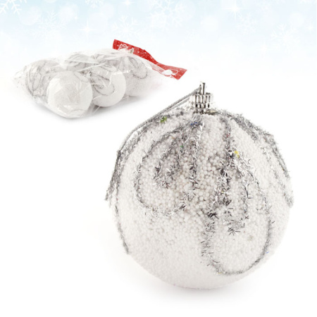 Елочные шары 6 штук  8 см/ HM8739310 /уп.81/серебро