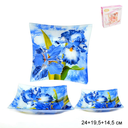 Салатники квадратные 3 предмета 26, 20 и 15 см / 1005-Z954 /уп.12/