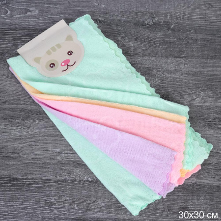 Салфетка для уборки 5 штук 30х30 см / KR-547-1 /уп 12/600/