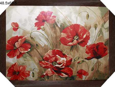 Картина гобелен 48,5х68,5  Акварель маки /10028-2/