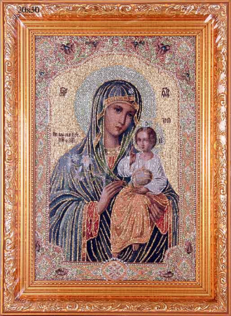 Икона-гобелен 20*30  N101 Богородица неувядаемый цвет/10018-1/пл
