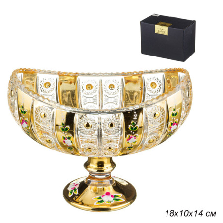 Конфетница 18х10х14 см см Голден / 195-111 /уп 12/ на ножке