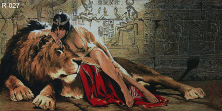 Гобелен полотно 30*60 R027 Клеопатра со львом