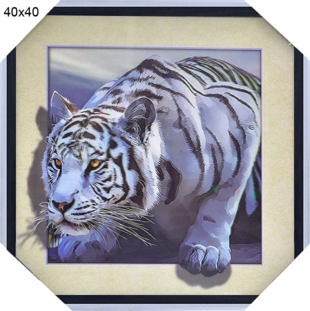 Картина 3D 40х40 Тигр 1/ 025 /2002B-012C/