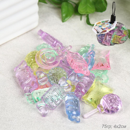 Декоративные камни 75г Сладости / XM-24 /уп 200/ пластик
