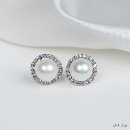 Серьги гвоздики Жемчужина / Р-23 /уп 36/ (50)